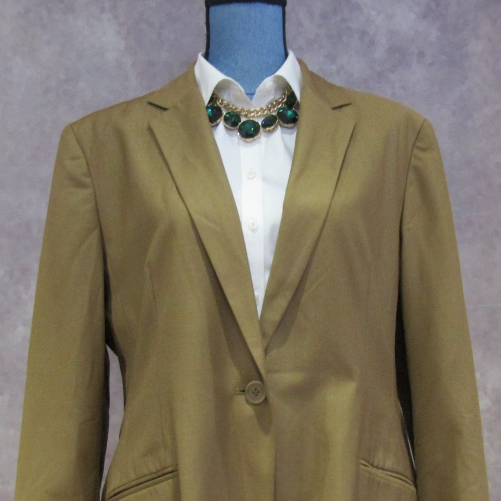 Evan Picone Brown Suit Coat Blazer Size 14 - Picture 2 of 4